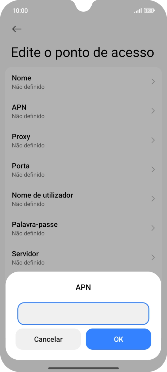 Introduza net2.vodafone.pt e prima OK.