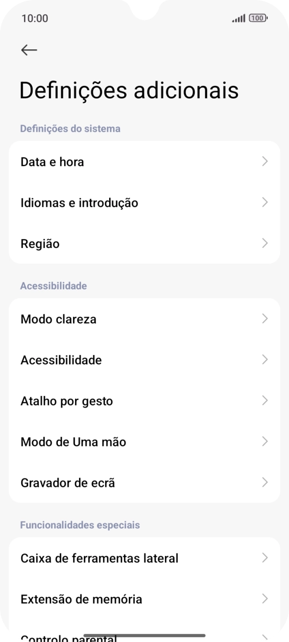 Prima Data e hora.