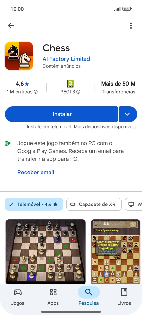 Prima Instalar e siga as indicações no ecrã para instalar a app.