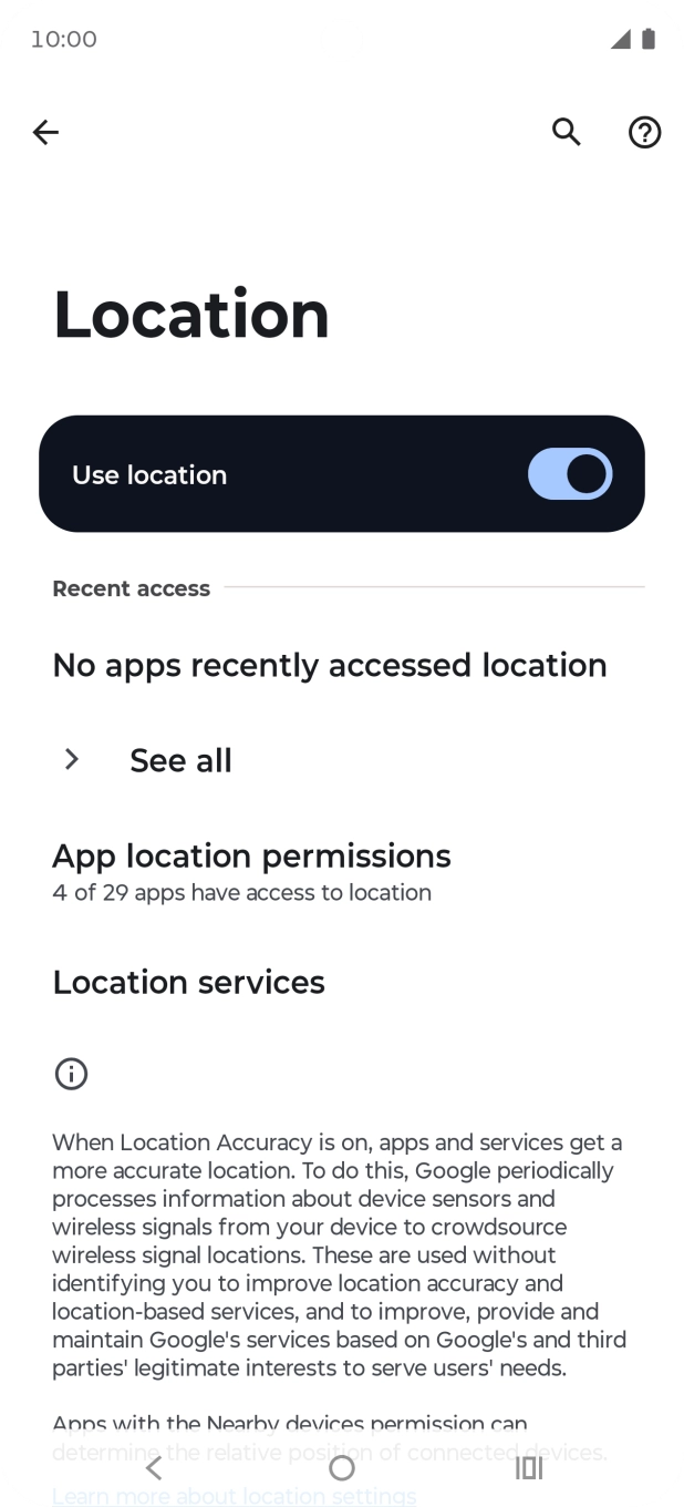 Press App location permissions. Press App location permissions.
