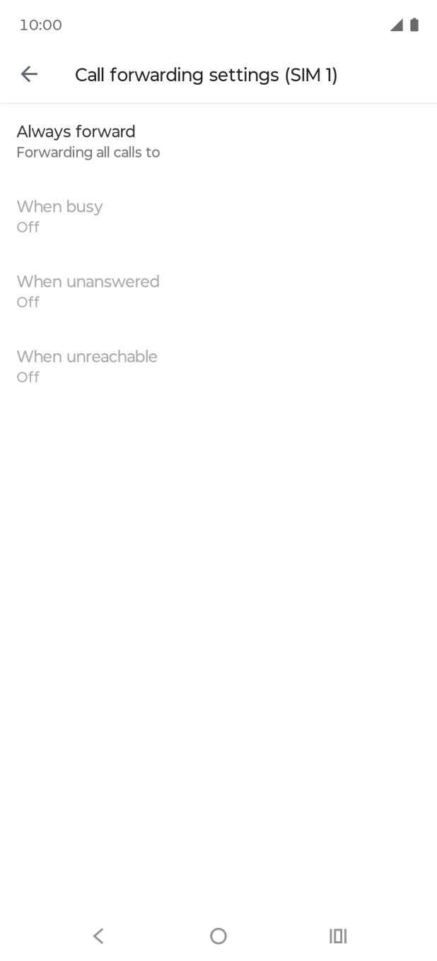 Press the required divert type.