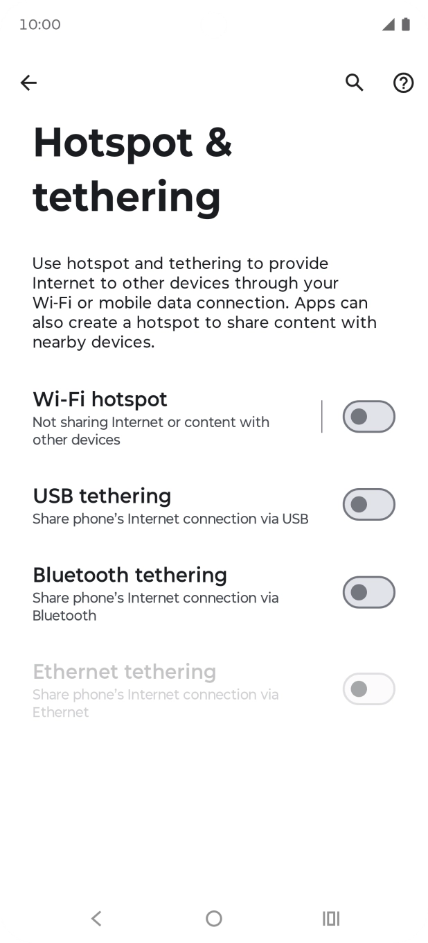 Press Wi-Fi hotspot. Press Wi-Fi hotspot.