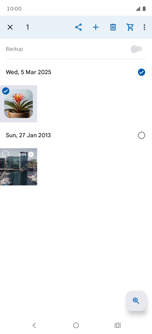 Press the required pictures or videos. Press the required pictures or videos.