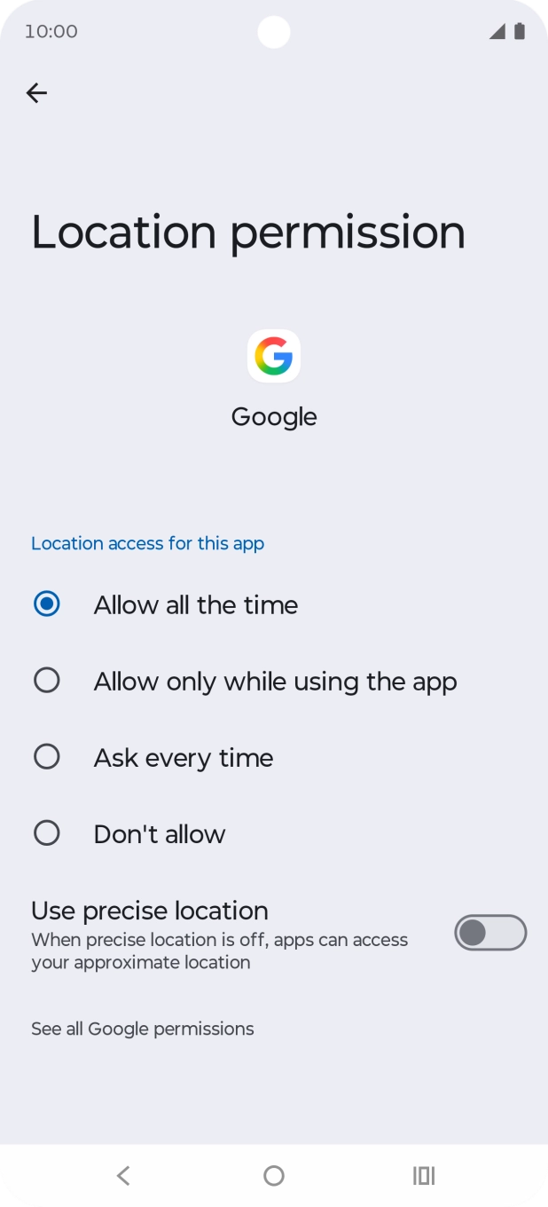 Press the required setting to turn the function on or off. Press the required setting to turn the function on or off.