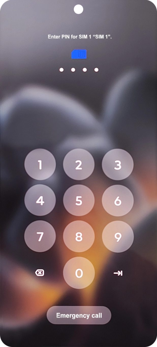 If your SIM is locked, key in your PIN and press arrow right. If your SIM is locked, key in your PIN and press arrow right.