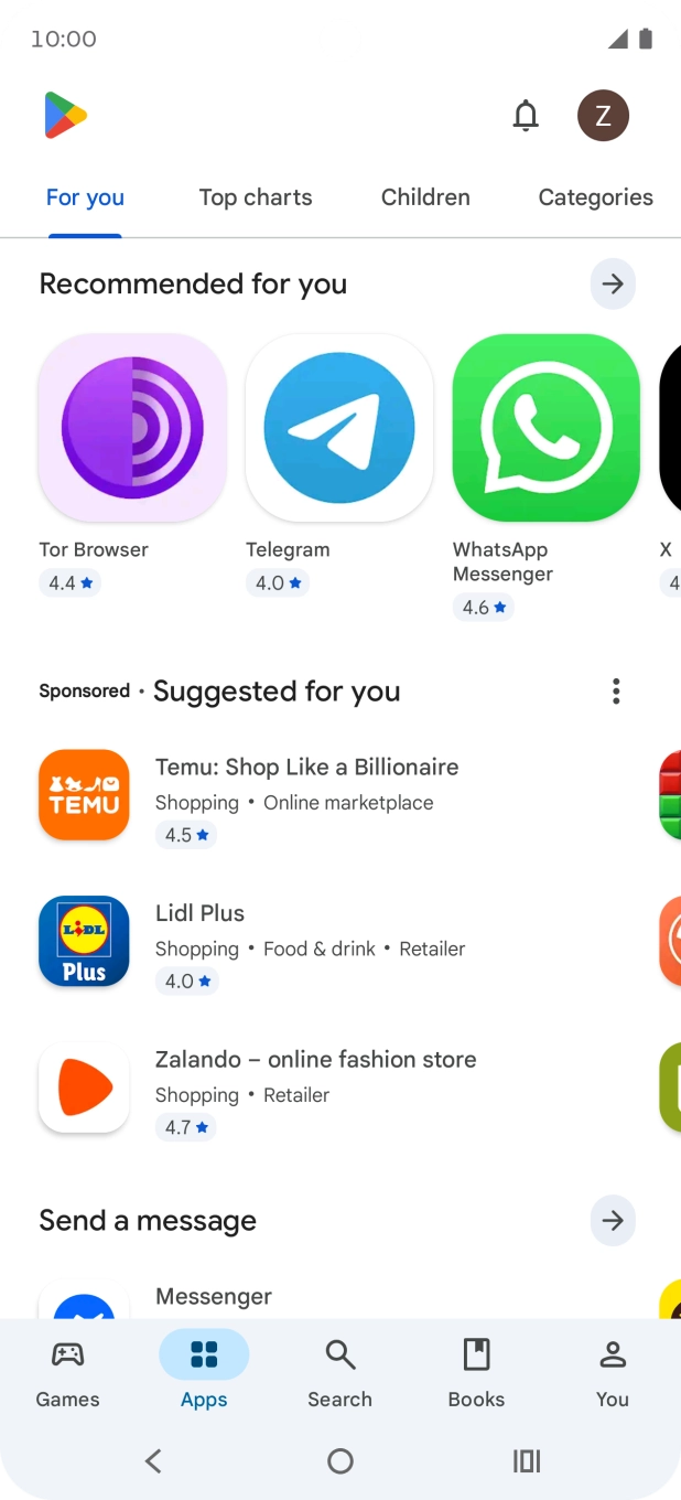 Press the profile icon. Press the profile icon.