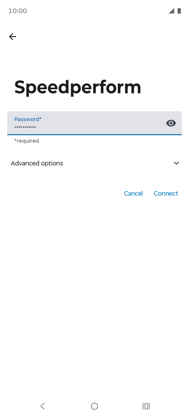 Key in the password for the Wi-Fi network and press Connect. Key in the password for the Wi-Fi network and press Connect.