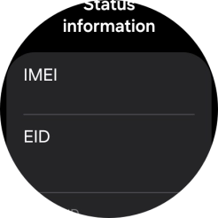 Your smartwatch's EID number is displayed below EID.