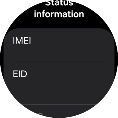 Your smartwatch's EID number is displayed below EID.