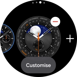 Press the required watch face.