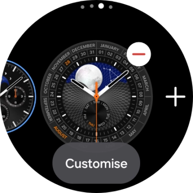 Press the required watch face.