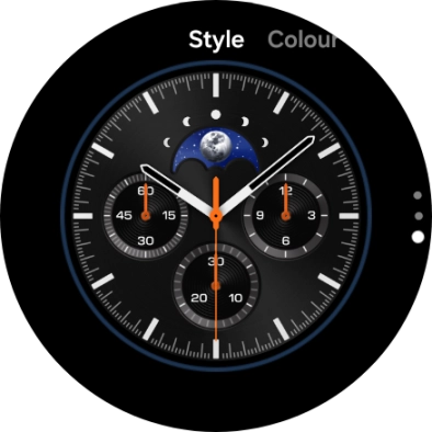 Slide your finger on the screen to change between the different designs.