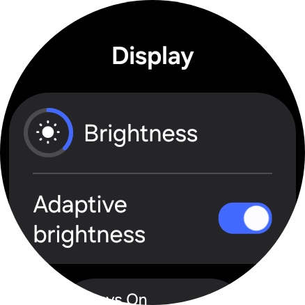 Press the indicator next to 'Adaptive brightness' to turn the function on or off. Press the indicator next to 'Adaptive brightness' to turn the function on or off.