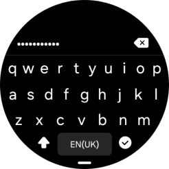 Key in the password for the WiFi network and press the confirm icon.