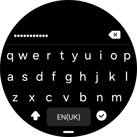 Key in the password for the WiFi network and press the confirm icon.