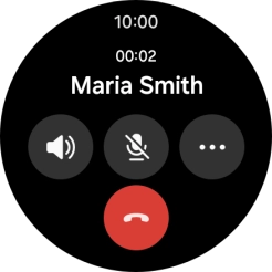 Press the end call icon.