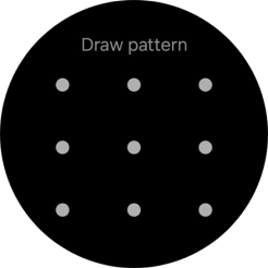 Slide your finger across the screen to connect at least four points and follow the instructions on the screen to create a pattern as lock code.