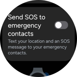 Press the indicator next to 'Send SOS to emergency contacts' to turn the function on or off.