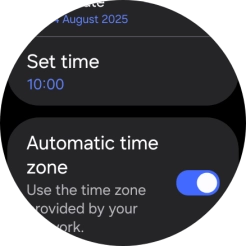 Press the indicator next to 'Automatic time zone' to turn off the function.