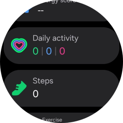Under Daily activity, you can see how far you are from completing your daily activity goals. Under Daily activity, you can see how far you are from completing your daily activity goals.