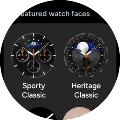 Slide your finger up or down to see the available watch faces.
