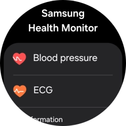 Press Blood pressure and follow the instructions on the screen to measure your blood pressure. Press Blood pressure and follow the instructions on the screen to measure your blood pressure.