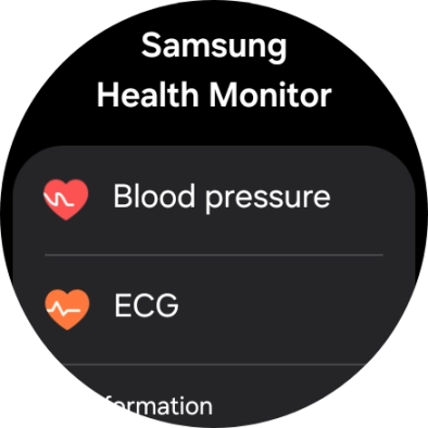Press Blood pressure and follow the instructions on the screen to measure your blood pressure. Press Blood pressure and follow the instructions on the screen to measure your blood pressure.
