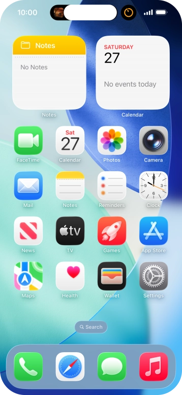 If you have a running application in Dynamic Island, it will appear at the top of the screen.