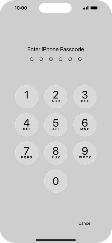 Use the lock code you created. The app is now locked.