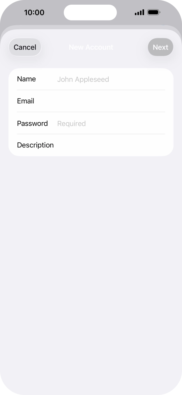 Press Name and key in the required sender name. Press Name and key in the required sender name.