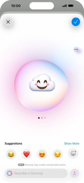 Slide your finger right or left on the screen to see the generated results. Slide your finger right or left on the screen to see the generated results.