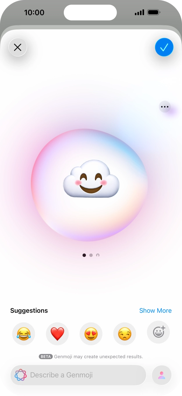 Slide your finger right or left on the screen to see the generated results. Slide your finger right or left on the screen to see the generated results.