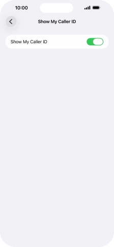 Press the indicator next to 'Show My Caller ID' to turn the function on or off.