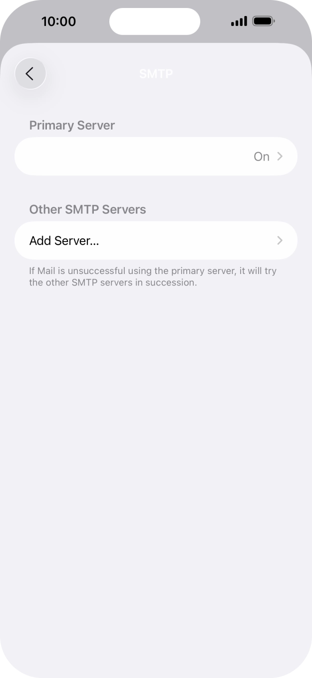 Press the field below 'Primary Server'. Press the field below 'Primary Server'.