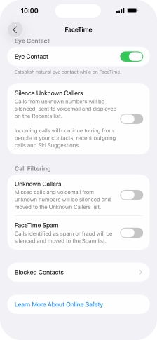 Press Blocked Contacts.