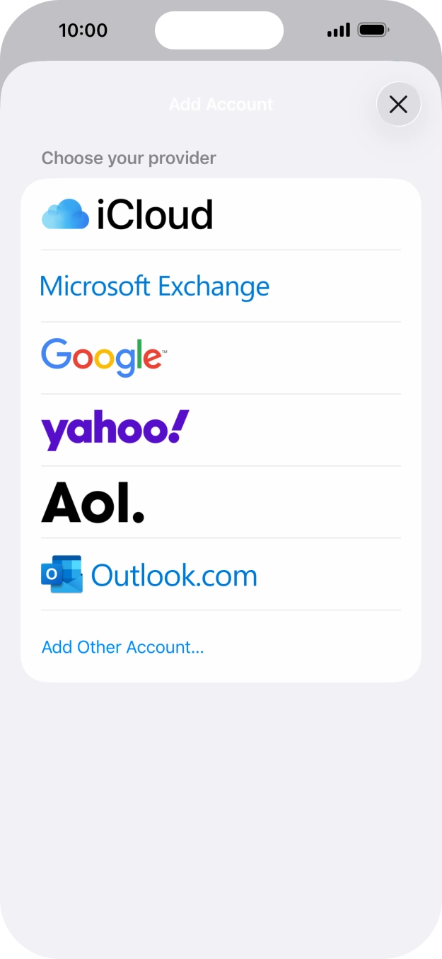 Press Add Other Account.... Press Add Other Account....