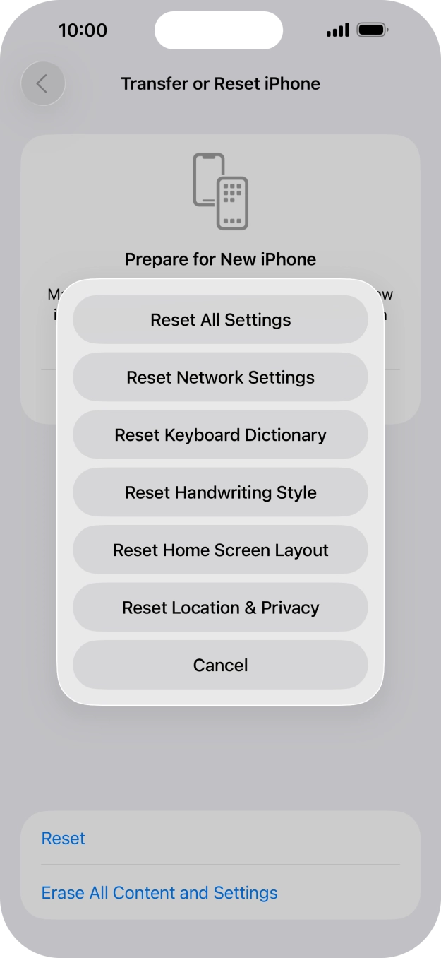 Press Reset Network Settings.