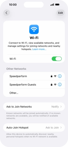 Press the required WiFi network and key in the password for the WiFi network.
