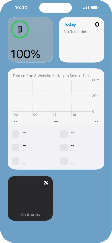 Press and hold the required widget until a pop-up menu is displayed. Press and hold the required widget until a pop-up menu is displayed.