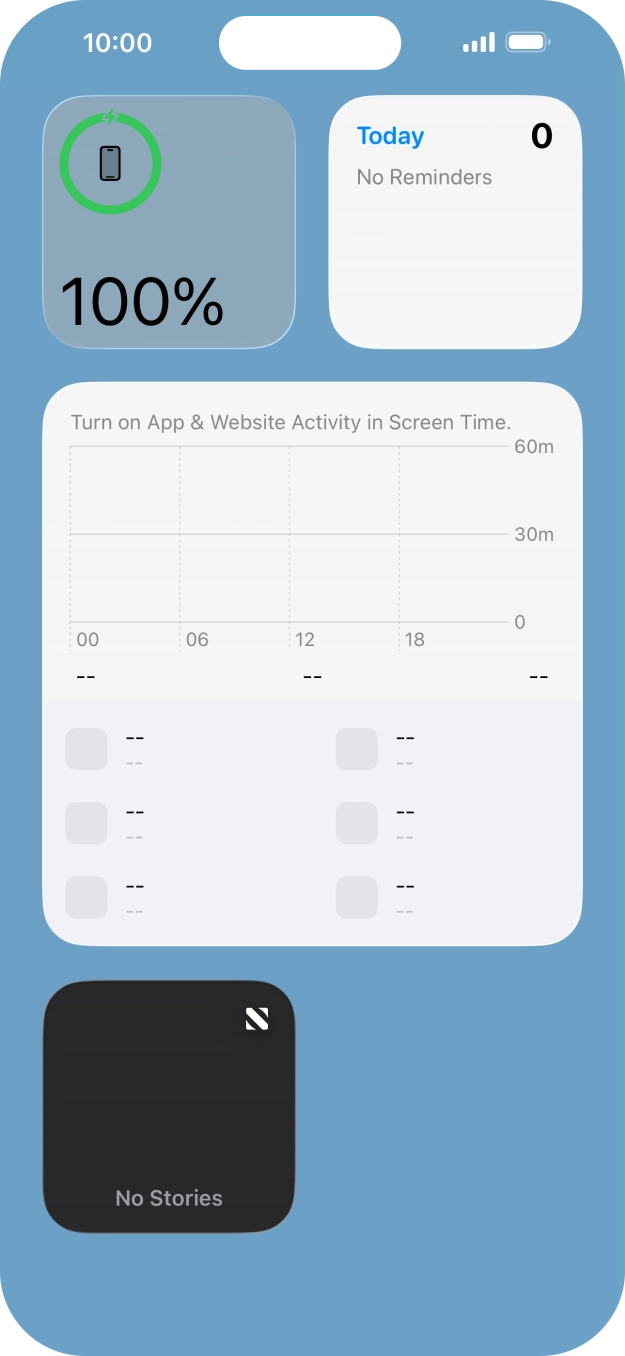 Press and hold the required widget until a pop-up menu is displayed. Press and hold the required widget until a pop-up menu is displayed.
