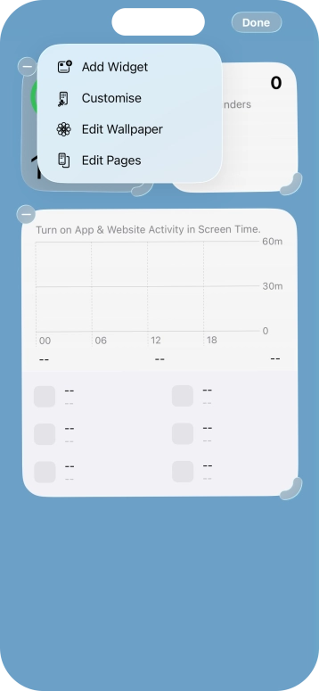 Press Add Widget. Press Add Widget.
