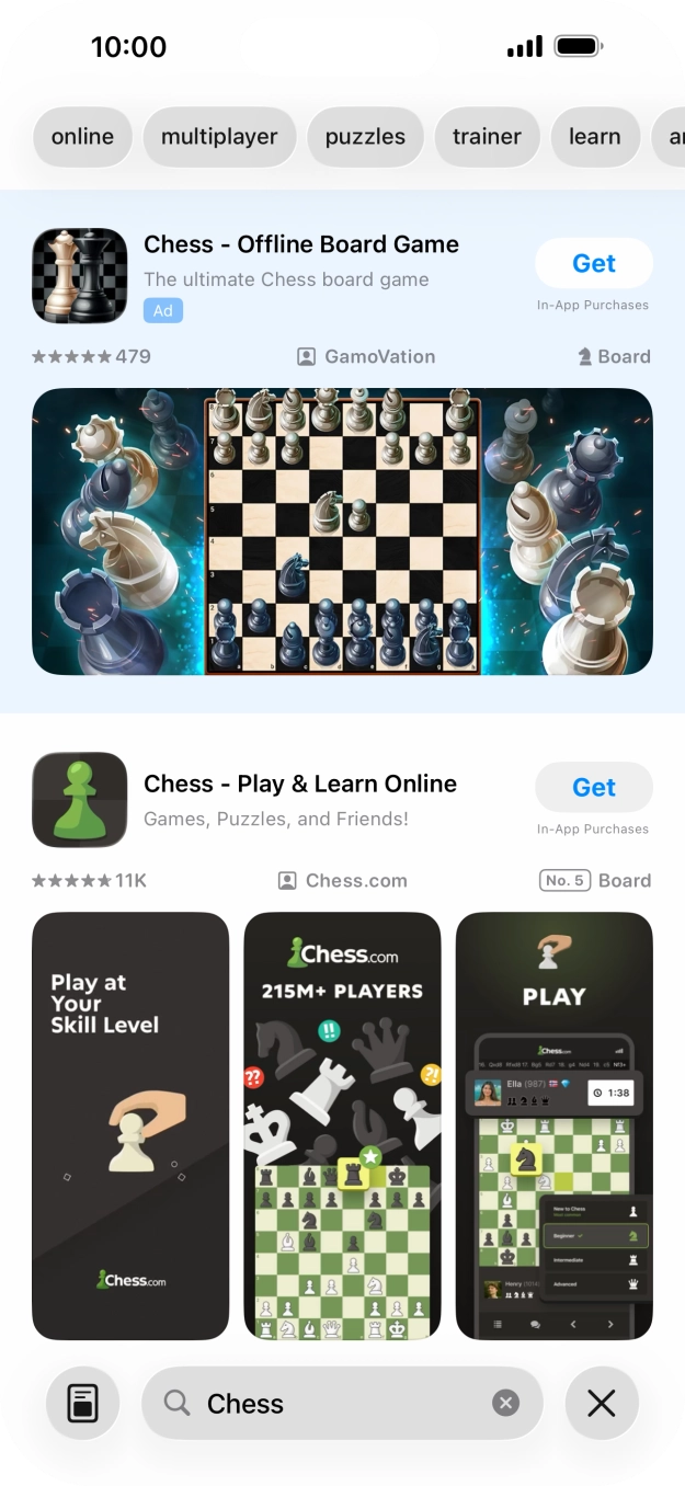 Press the required app. Press the required app.