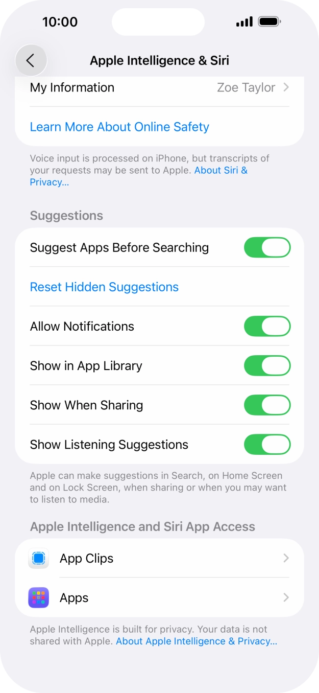 Press the required app. Press the required app.