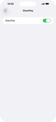 Press the indicator next to 'SharePlay' to turn the function on or off.