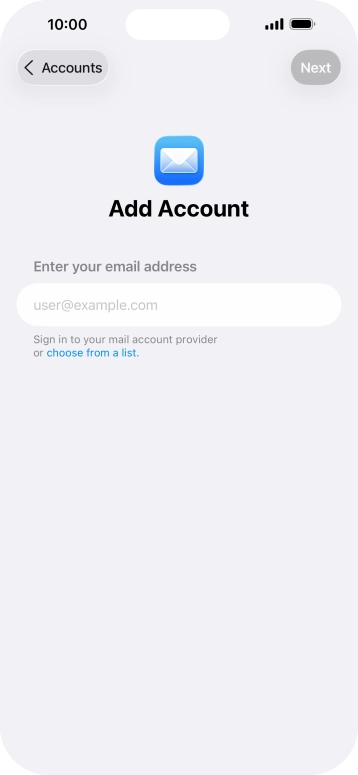 Press the field below 'Enter your email address' and key in your email address. Press the field below 'Enter your email address' and key in your email address.