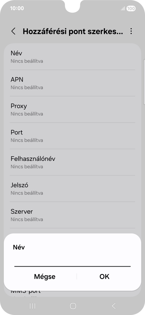Írd be azt, hogy One Internet, és válaszd az OK lehetőséget.