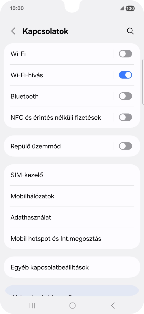 Válaszd a Mobilhálózatok lehetőséget.