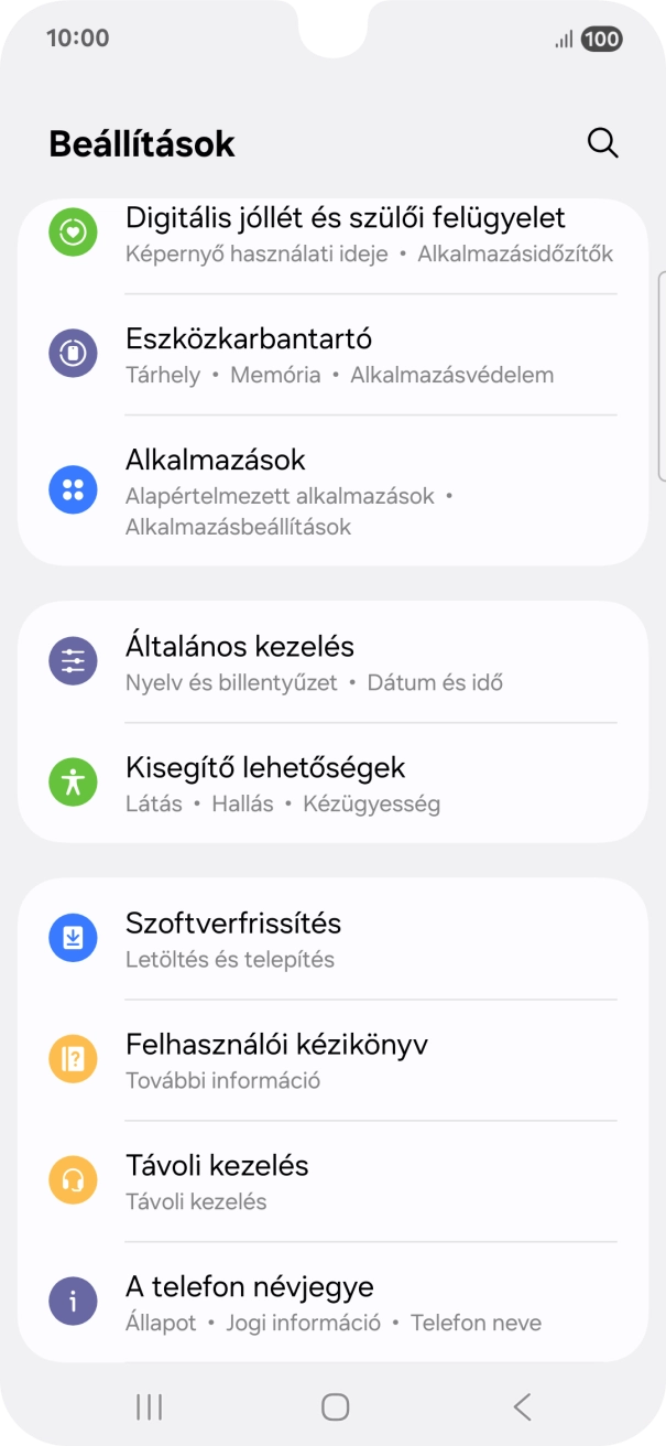 Válaszd az Általános kezelés lehetőséget.