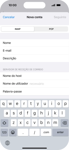 Prima Nome de utilizador e introduza o nome de utilizador da sua conta de e-mail.