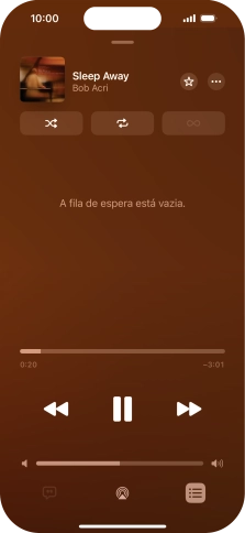 Prima o ícone de reprodução aleatória para ativar ou desativar a função.
